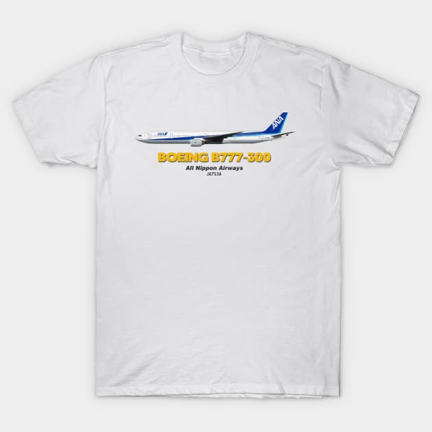 Boeing B777-300 - All Nippon Airways T-Shirt by TheArtofFlying